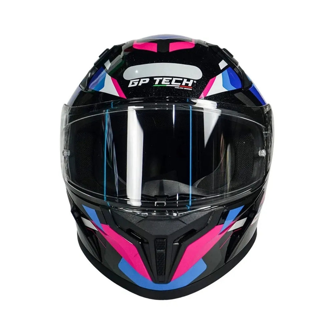 CAPACETE FEMININO GP TECH SENSE MOTION PRETOAZULROSA