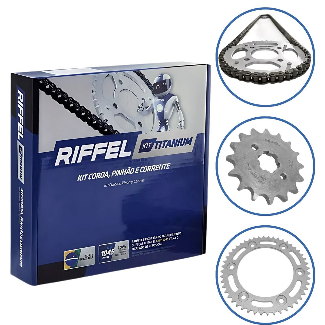 KIT RELAÇÃO TRANSMISSÃO RIFFEL TITANIUM CRYPTON 98/04 61234