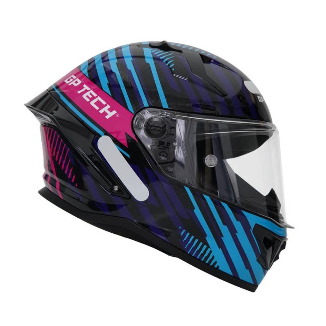 CAPACETE FECHADO GP TECH PILOT VELOCITA AZUL/ROSA
