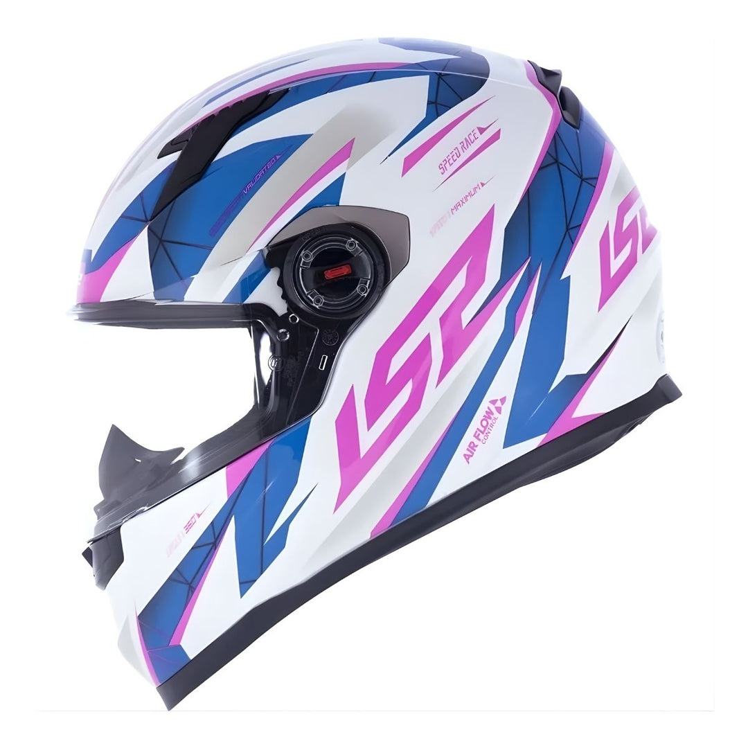 CAPACETE LS2 CLASSIC DRAZE FF358 BRANCO/ROSA WHT/BLU/PINK