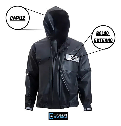 CONJUNTO CAPA DE CHUVA ALBA EUROPA MASCULINO COM CAPUZ