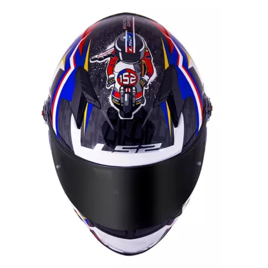 CAPACETE LS2 CLASSIC FF358 VELOXER BRANCO / AZUL WHIT