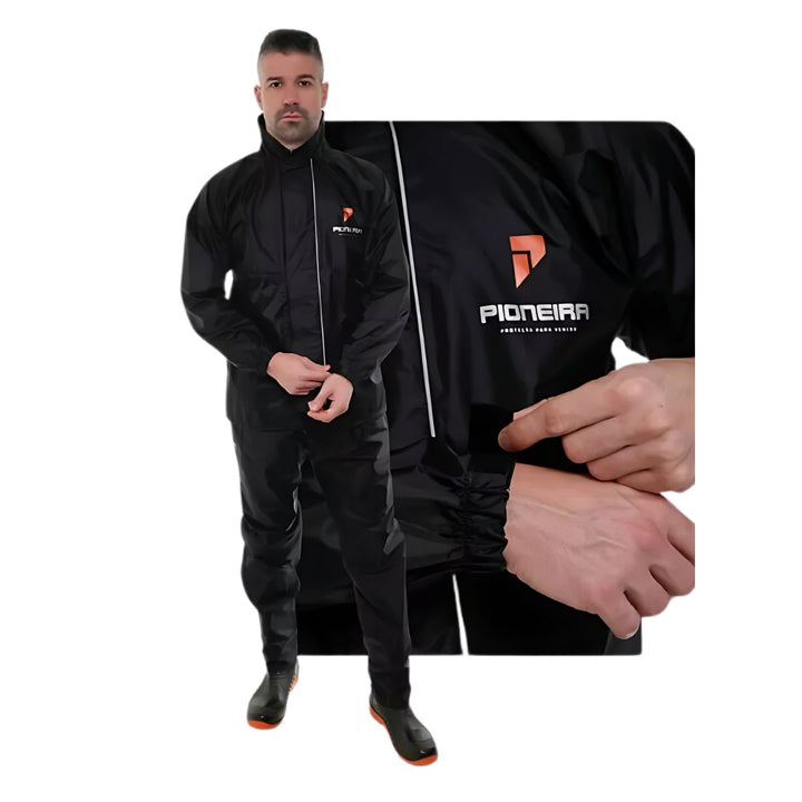 CAPA DE CHUVA MOTO IMPERMEAVEL PIONEIRA PVC GOLA MASCULINO