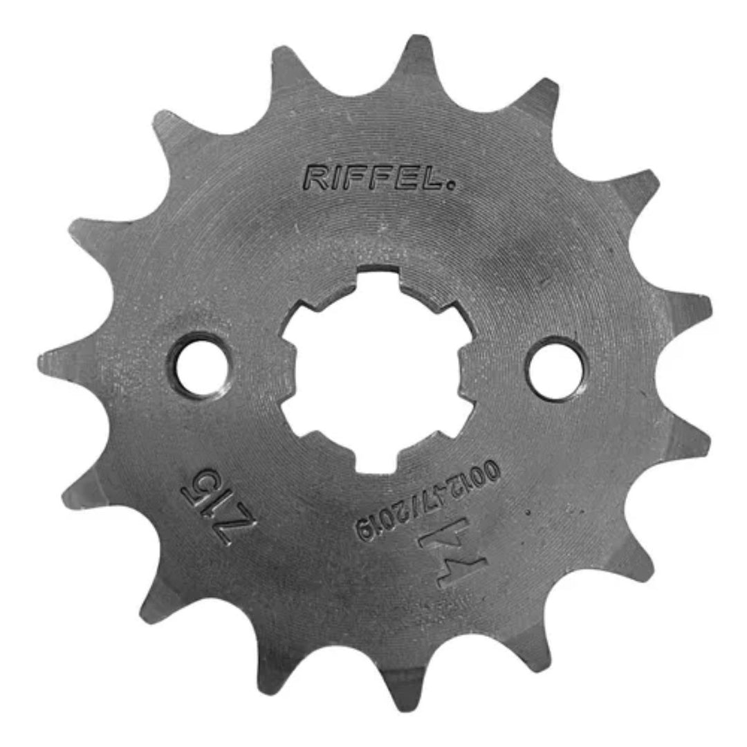 KIT RELAÇÃO RIFFEL BIZ100 98 Á 2015 REFORÇADO AÇO 1045 71782