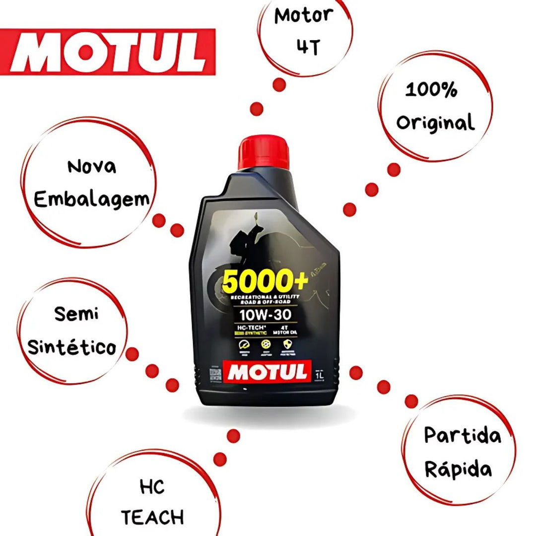 ÓLEO DE MOTOR MOTUL SEMI-SINTÉTICO 10W30 PARA MOTOS DE 1L