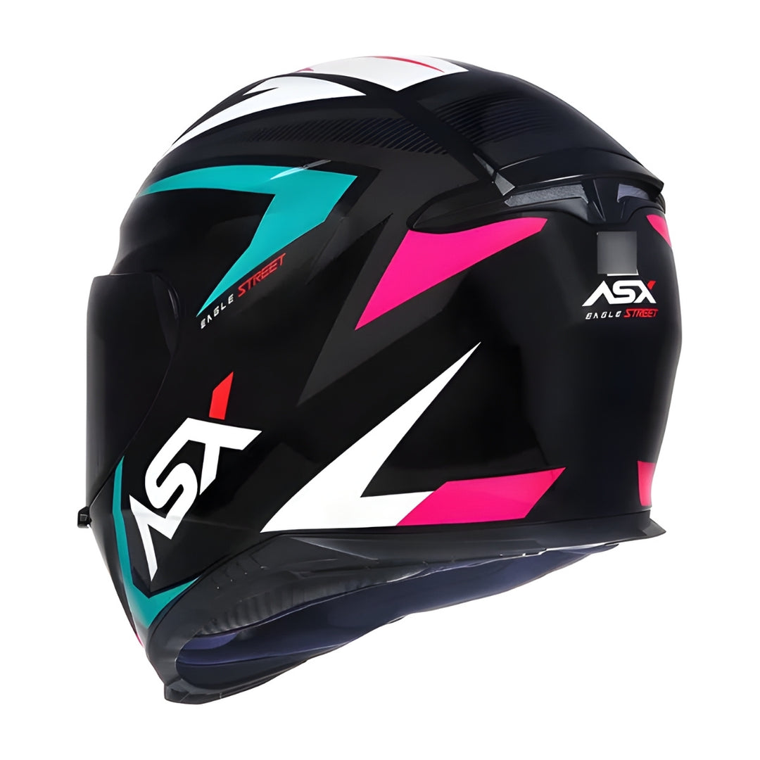 CAPACETE ASX EAGLE STREET PRETO BRILHO TIFFANY/ROSA